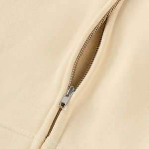 Sudadera con Capucha Beige para Hombre, Chaqueta Informal con Capucha de Forro Polar, Moda Urbana Minimalista de Invierno - Product Image 2