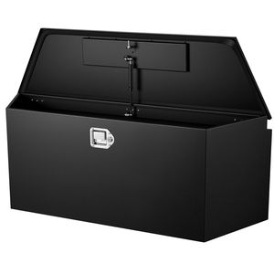 Cassetta Portautensili in Acciaio per Rimorchio, Robusta, 124,5 cm x 35,3 cm x 47,5 cm, Nuovo Organizer per Gancio di Traino con Chiavi e Serratura, Multiuso - Product Image 1