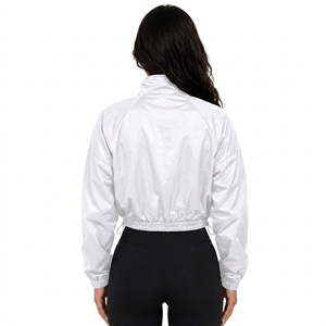 Quick Dry Nylon Athleisure Cropped Windbreaker <b>Jacket</b> Custom OEM Private Label - Product Image 2
