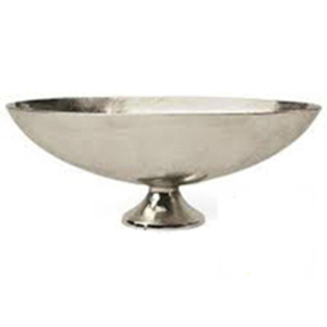 Bol décoratif moderne de luxe en aluminium artisanal pour la décoration de la maison et des hôtels, finition nickel élégante, grand bol de service - Product Image 2