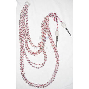Cordón de hombro tipo aiguillette para uniforme, ecológico, hecho a mano, de nailon y algodón, plateado y dorado, con puntas metálicas doradas, en colores verde, azul cielo y con vetículas doradas. - Product Image 4