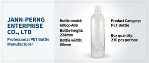 CrystalFlow ™   Botellas de Agua PET - 600 CC - Product Image 3