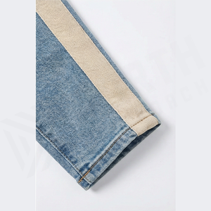 Jean en denim tissé uni délavé coupe slim pour homme, taille mi-haute, jambe droite, style décontracté en coton, idéal printemps, hiver, automne - Product Image 6