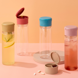 OHBOTTLE Bottiglia d'Acqua Portatile in Tritan con Porta Pillole, Design Coreano Riutilizzabile, Articolo Promozionale con Stampa Serigrafica, Prodotto in Corea - Product Image 1