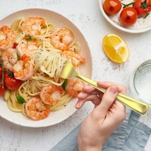 Set di 200 Posate Monouso in Plastica Resistente Senza BPA: 100 Forchette Dorate, 50 Cucchiai Argentati, 50 Coltelli Resistenti al Calore per Feste - Product Image 4