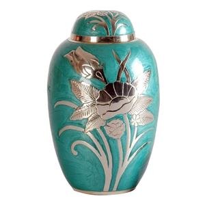 Urna de cremación de latón para volver al hogar de estilo americano, Tributo elegante para honrar a los seres queridos, Memorial funerario artístico de cenizas humanas - Product Image 1