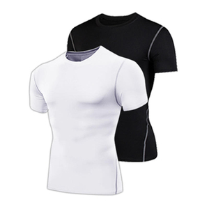 Camiseta Deportiva de Compresión con Logotipo de Diseño Personalizado para Hombre, al por Mayor, Transpirable, de Secado Rápido, Ligera, de Spandex/Poliéster - Product Image 3