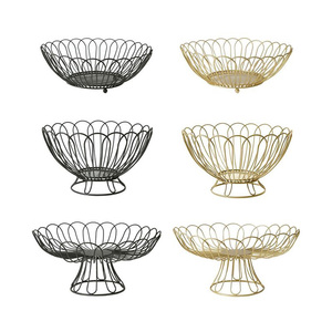 Panier à fruits rond en métal contemporain, finition mate enduite de poudre, écologique, multifonctionnel pour une organisation élégante de la cuisine - Product Image 1