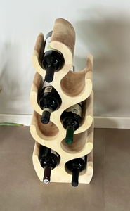 Élégant Porte-Bouteilles en Bois Massif Fait Main Écologique pour 6 Bouteilles, Type Autonome, Support Bouchons, Cinq Niveaux de Rangement Multifonctionnel - Product Image 2