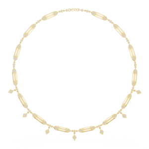 Collier à maillons géométriques en or jaune avec accents de diamants cultivés en laboratoire |   Bijoux fins minimalistes modernes pour femmes, cadeau - Product Image 3