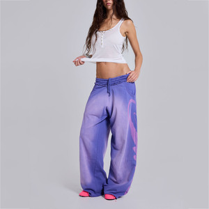 Pantalones Deportivos Personalizados para Mujer, de Poliéster y Algodón, Casuales, de Pierna Ancha, con Estampado Gráfico Personalizado, Ropa de Moda - Product Image 5