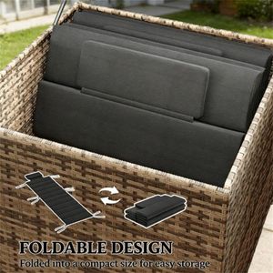 Set di due cuscini neri per sedie da esterno, cuscini pieghevoli per poltrone reclinabili (solo cuscini) - Product Image 3