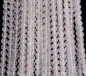 Perles rondes lisses en pierre de lune arc-en-ciel naturelle pour la fabrication de bijoux, colliers et bracelets, vente en gros - Product Image 6