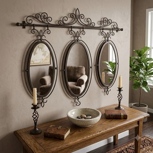 Miroir décoratif artisanal réglable en fer forgé de style européen moderne haut de gamme - Product Image 2