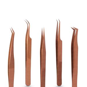 Ensemble de pinces de précision de style russe en acier inoxydable allemand, antistatiques, durables, gamme complète pour plusieurs techniques d'extension de cils – En stock - Product Image 2