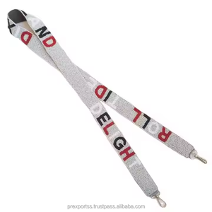 Bandoulière réglable avec logo personnalisé sac à bandoulière de remplacement brodé à la main accessoire de sac à main décoratif perlé Gameday - Product Image 3
