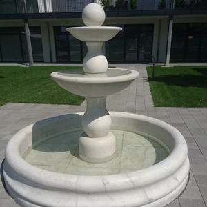 Fuente Decorativa de Exterior de Diseño Moderno, Tallada a Mano en Mármol Natural Sólido de Lujo - Product Image 1