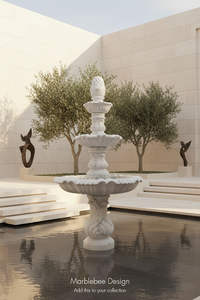 HAYAT INDUSTRIES - Fuente de Mármol Natural de Lujo, Tallada a Mano, de Piedra Sólida, Moderna, Ecológica, Duradera, Resistente al Fuego y Fácil de Instalar - Product Image 2