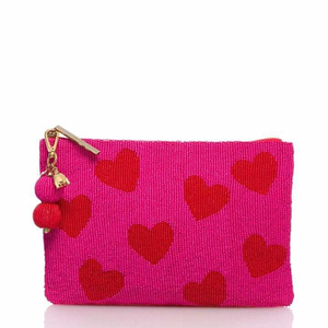 Handwork Beaded Embroidery Gold Red Mint Color Leaf Lightweight Square Shape Customizable Coin Pouch - Product Image 1