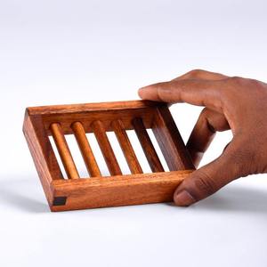 Hot Sale Natural Teak Wood Bathroom Soap Holder Bar Non-slip Wooden Soap Dish for <b>Shower</b> Soap Dishes Tray Holder Storage <b>Rack</b> - Product Image 1