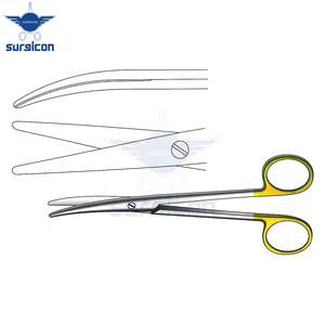กรรไกร Mayo-Lexer ขนาด 16 ซม. / 6-1/4 นิ้ว ปลายทู่โค้ง สีทอง TC สำหรับผ่าตัดและทางการแพทย์ ความแม่นยำสูง - Product Image 4
