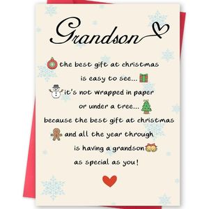 Simpatica biglietto d'auguri natalizio per nipoti, divertente biglietto di auguri come decorazione natalizia, idea regalo per nonno, nonna e ragazzi - Product Image 2