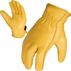 Gants de jardinage pour hommes en cuir de vache fendu avec fonctions antidérapantes et antidérapantes pour les travaux de soudage mécanique - Product Image 1