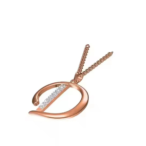 Collier élégant plaqué or 14 carats avec pendentif lettre D, serti de diamants, breloque personnalisée élégante pour unisexe, parfait - Product Image 1