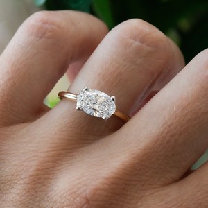 VVS Diam Luxury S925 Sterling <b>Silver</b> Oval Lab Grown Diamond Engagement <b>Ring</b> Bypass Wrap <b>Solitaire</b> Wedding Band IGI Certified - Product Image 3