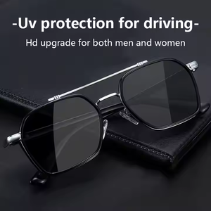 Nuevas Gafas de Sol de Lujo para Hombre con Protección UV, Montura Cuadrada de Doble Puente Retro, Azules con Lentes Polarizadas, Estilo Moderno - Product Image 2