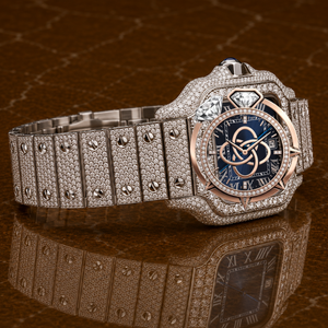 Montre chronographe analogique de luxe pour homme en acier inoxydable avec pierres Moissanite Premium VVS et bracelet de 20 mm - Product Image 2