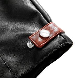 Chaqueta de moto de invierno para hombre personalizada más vendida, cuello levantado, cierre de cremallera, cuero genuino, seda, servicio OEM disponible - Product Image 4