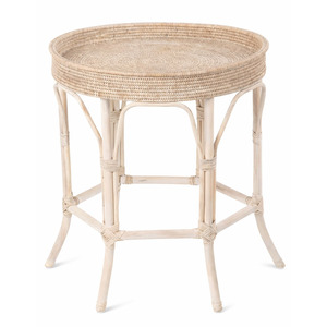 Mesa de centro de ratán blanca, mesas pequeñas para dormitorios, fabricante que suministra muebles naturales - Product Image 3