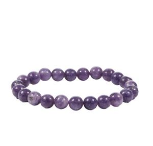 Bracelet en Lepidolite, perles de 8 mm, pierre naturelle, guérison, amour/mascotte, qualité supérieure, fait main, écologique, de MUNTAHA AGATE EXPORT - Product Image 3