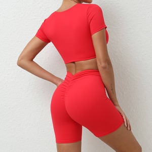 Conjuntos de Yoga para Mujer, 2 Piezas, Leggings Cortos Sin Costuras, Conjunto de Sujetador Deportivo, Secado Rápido, Conjunto de Shorts de Yoga Activos - Product Image 6