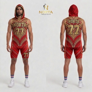 Conjunto de Uniforme de Fútbol 7v7 Personalizado por Sublimación, Camisetas Profesionales Transpirables de Poliéster de Secado Rápido con Capucha - Product Image 2