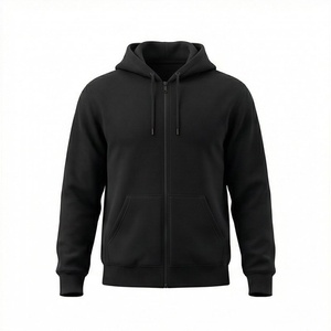 Sudaderas con capucha de algodón tejido personalizadas OEM disponibles, con cremallera completa y logotipo de la empresa impreso, uniformes antiencogimiento para personal para eventos. - Product Image 1