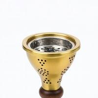 Brûleur à Bakhoor de Luxe en Métal Doré avec Base en Bois, Mabkhara Arabe en Gros, Porte-Encens Oud pour la Décoration de la Maison et du Ramadan