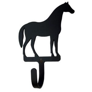 Crochet mural en métal Black Horse, porte-manteau vintage en fonte, crochet mural décoratif en forme d'animal pour l'entrée de la maison - Product Image 1
