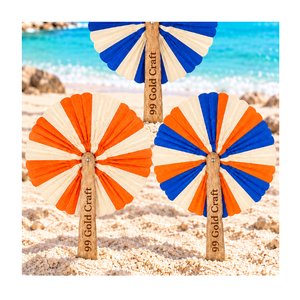 Éventail en feuille de palmier naturel fait main du Vietnam, accessoire léger et rafraîchissant pour les activités de voyage, le camping, les pique-niques, les stations balnéaires et l'été - Product Image 2