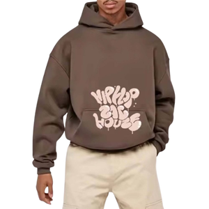Sweat-shirt à capuche pour homme avec impression en relief, tendance, style streetwear oversize, design personnalisé pour les commandes en gros - Product Image 3