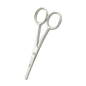 Tijeras para Vello Nasal con Punta Redonda de 10.3 cm, Acero Inoxidable, Diseño Ergonómico para Diestros, Recorte Seguro del Vello Nasal, Detallado de Cejas - Product Image 1
