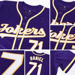 Camiseta de Béisbol Personalizada por Sublimación, OEM, 100% Poliéster, Informal, con Botones al Frente, Nombre del Equipo, Número, Ropa Deportiva - Product Image 3