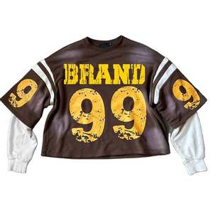 เสื้อยืดคอกลมผู้ชายแบบใหม่สั่งทำได้ คุณภาพสูง ผ้าฝ้าย 100% แขนยาว พิมพ์ลาย ดีไซน์โอเวอร์ไซส์ เสื้อยืดผู้ชาย - Product Image 3