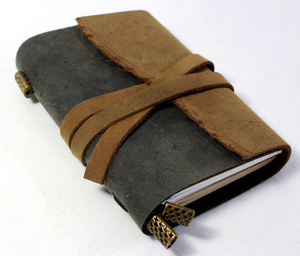Soft Cover Midori Style Pocket Sized Refill Insert Brass Beads With Matching Leather <b>String</b> Vintage Leather Journal Dairy - Product Image 2