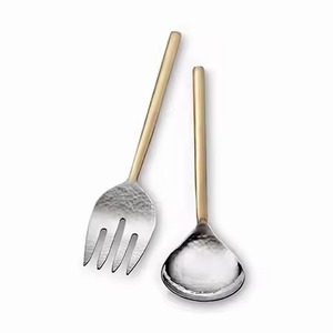 Durable Finish Metal Salad Server Set Stainless Steel Salad <b>Serving</b> <b>Spoon</b> Fork Kitchen Dining Table Use - Product Image 5