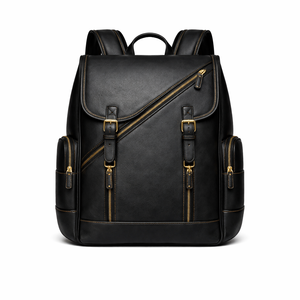 Multi-Purpose Leather <b>Backpack</b> for School, Office and Travel with Organized Compartments and Durable Material - Product Image 1