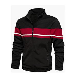 Survêtement décontracté pour homme imprimé, noir et rouge, veste zippée avec poches latérales, pantalon à cordon de serrage, 100% coton, vêtements d'hiver - Product Image 6