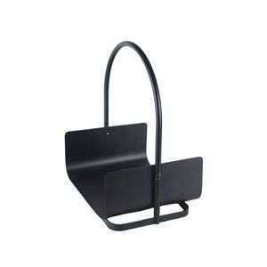 Moderno Porta Legna Portatile in Ferro Nero per Uso Domestico con Combustibile a Legna - Product Image 3