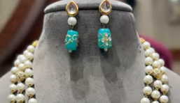 Glossy <b>Beads</b> Three Layer Necklace Regal Pearl Glow Pretty <b>Bead</b> Necklace With Pearl Look For Party And Function Wear For Women - Product Image 2